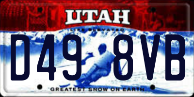 UT license plate D498VB