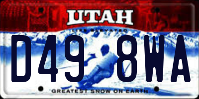 UT license plate D498WA