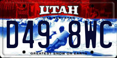 UT license plate D498WC