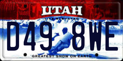 UT license plate D498WE