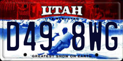 UT license plate D498WG