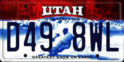 UT license plate D498WL