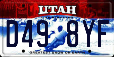 UT license plate D498YF
