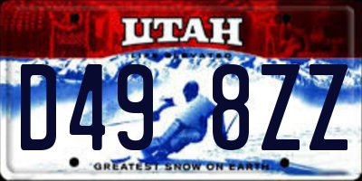 UT license plate D498ZZ