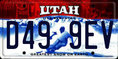 UT license plate D499EV
