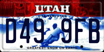 UT license plate D499FB