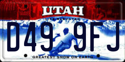 UT license plate D499FJ