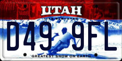 UT license plate D499FL