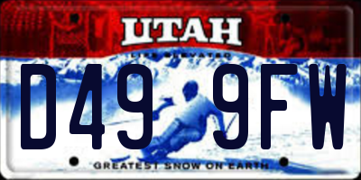 UT license plate D499FW