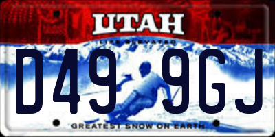 UT license plate D499GJ