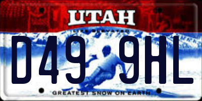 UT license plate D499HL