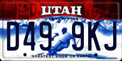 UT license plate D499KJ