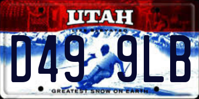 UT license plate D499LB