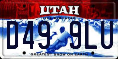 UT license plate D499LU