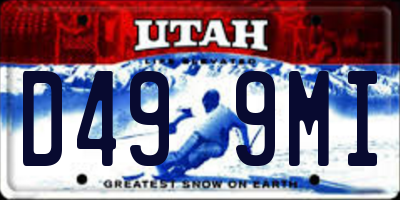 UT license plate D499MI