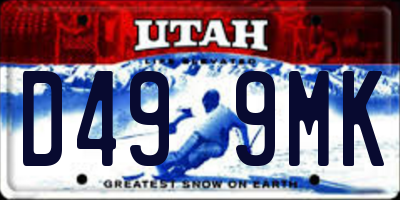 UT license plate D499MK