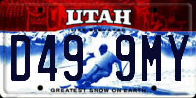 UT license plate D499MY