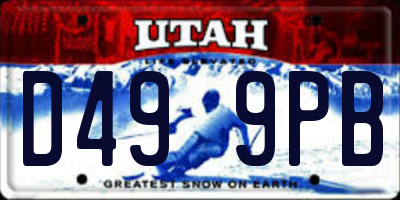 UT license plate D499PB