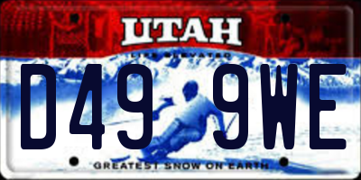 UT license plate D499WE