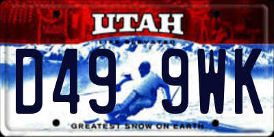 UT license plate D499WK