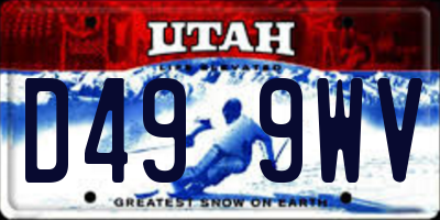 UT license plate D499WV