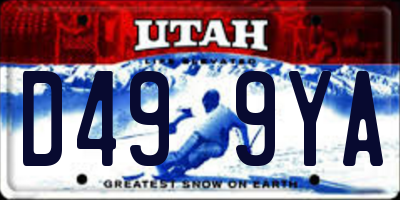 UT license plate D499YA