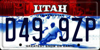 UT license plate D499ZP