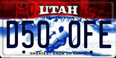 UT license plate D500FE