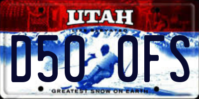 UT license plate D500FS