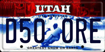 UT license plate D500RE