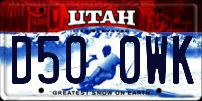 UT license plate D500WK