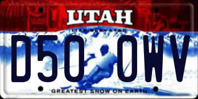 UT license plate D500WV