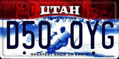UT license plate D500YG