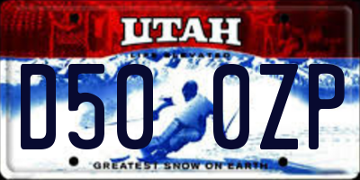 UT license plate D500ZP
