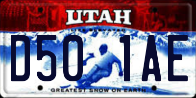 UT license plate D501AE