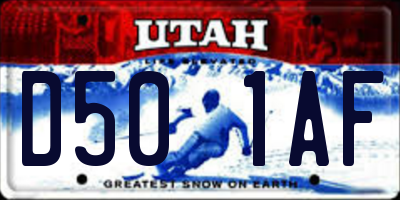 UT license plate D501AF