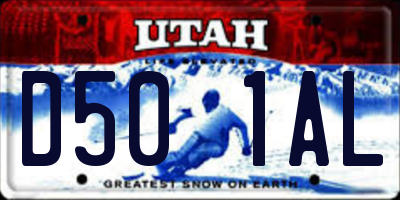 UT license plate D501AL
