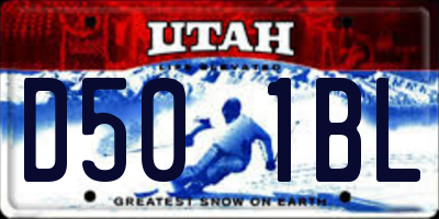 UT license plate D501BL