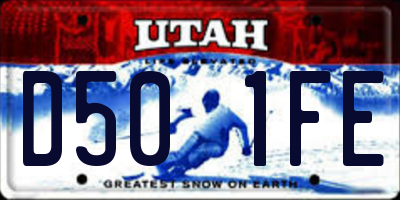 UT license plate D501FE