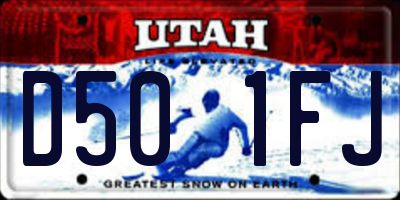 UT license plate D501FJ