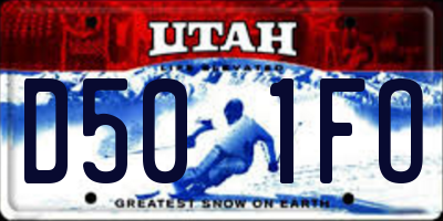 UT license plate D501FO