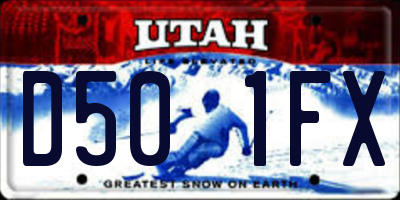 UT license plate D501FX