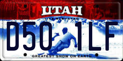 UT license plate D501LF