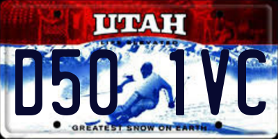 UT license plate D501VC