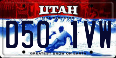 UT license plate D501VW