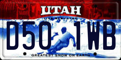 UT license plate D501WB