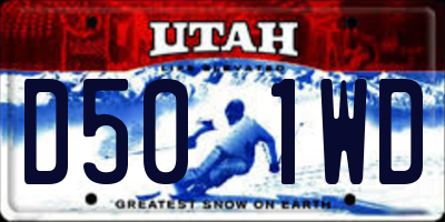 UT license plate D501WD