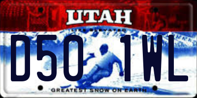 UT license plate D501WL