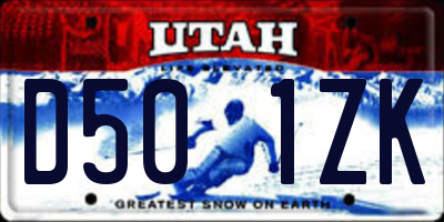 UT license plate D501ZK