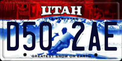 UT license plate D502AE